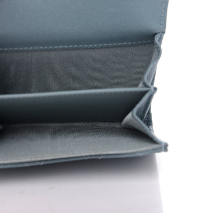 Chanel Iridescent Caviar Quilted Flap Card Holder Wallet Light Blue 5 of 8