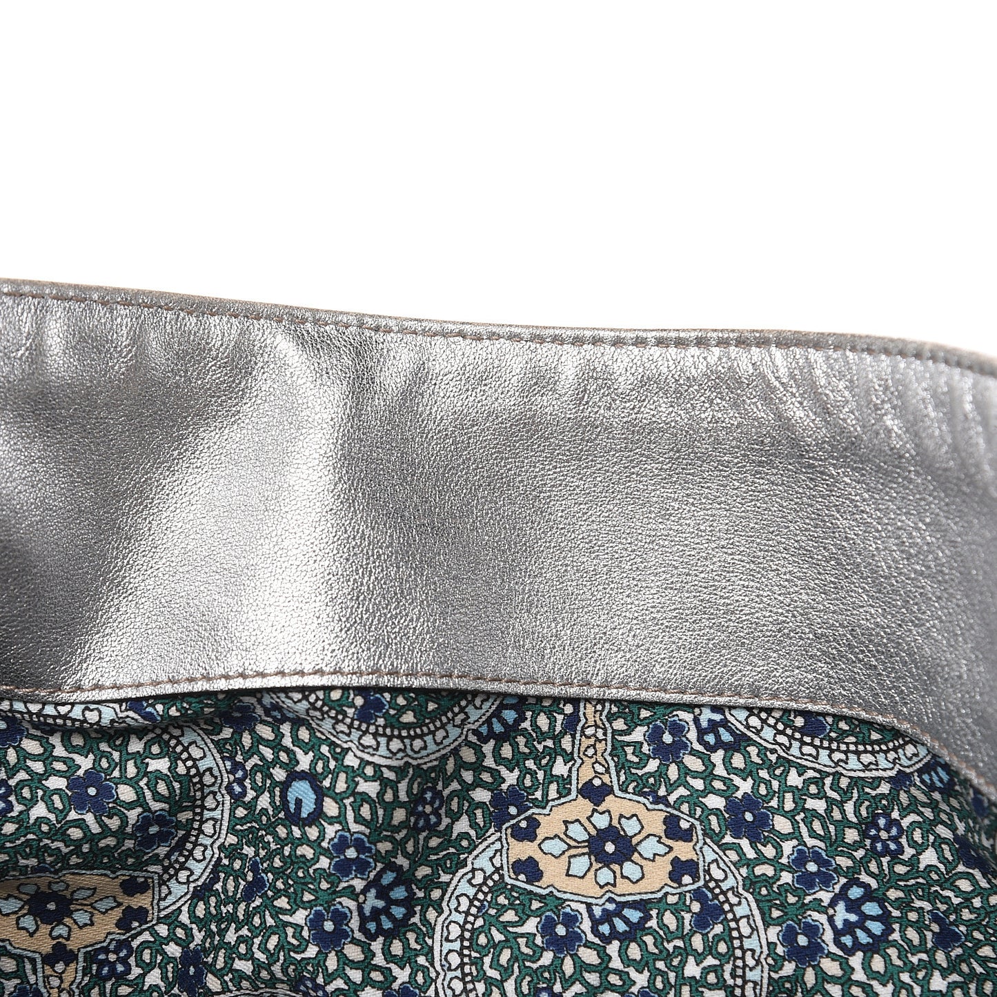 Metallic Calfskin Medium Indy Top Handle Hobo Silver