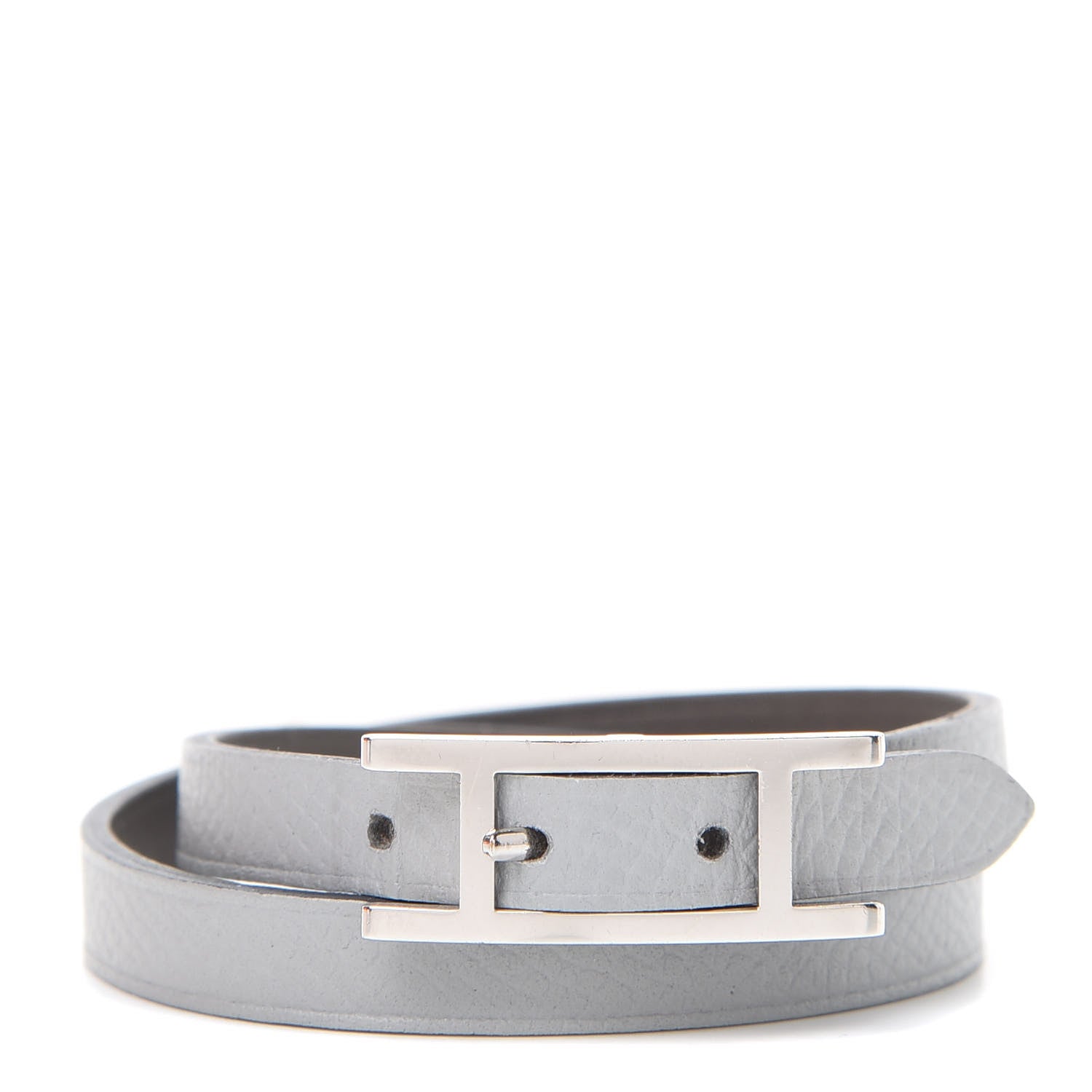 Hermes Epsom Swift Behapi Double Tour Bracelet T3 Bleu Glacier Etain 1 of 5