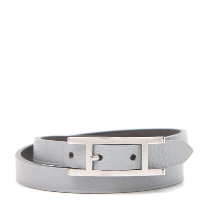 Hermes Epsom Swift Behapi Double Tour Bracelet T3 Bleu Glacier Etain 1 of 5