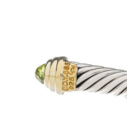 David Yurman Sterling Silver 14K Yellow Gold Peridot 5mm Cable Classics Petite Color Bracelet 3 of 4