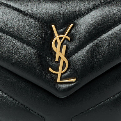 Saint Laurent Calfskin Y Quilted Monogram Toy Loulou Crossbody Bag Black 9 of 11