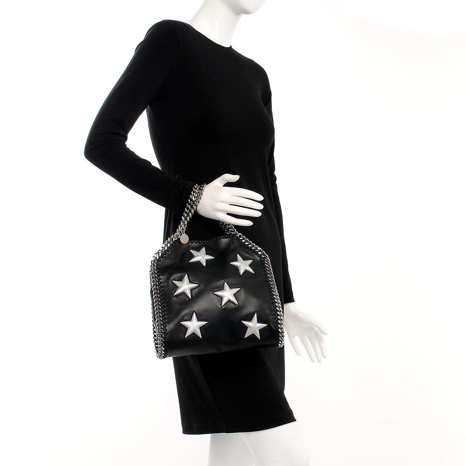 Stella McCartney Alter Nappa Embossed Mini Star Falabella Tote Black 3 of 7