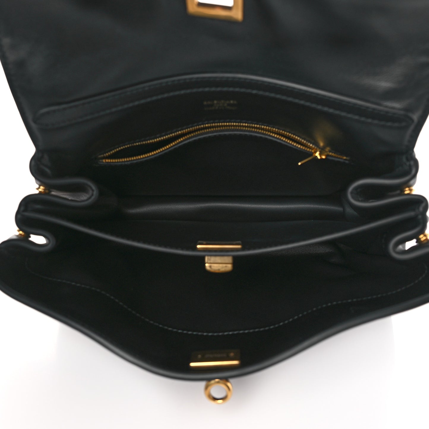 Natural Smooth Calfskin Medium Rodeo Top Handle Handbag Black