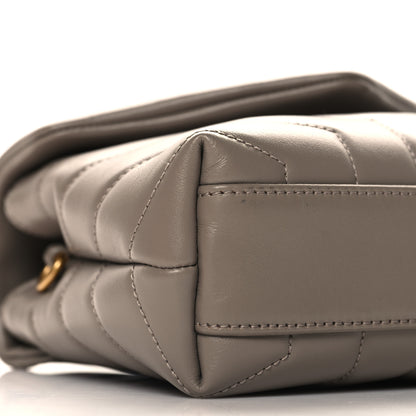 Saint Laurent Calfskin Y Quilted Monogram Toy Loulou Crossbody Bag Dark Beige 9 of 10