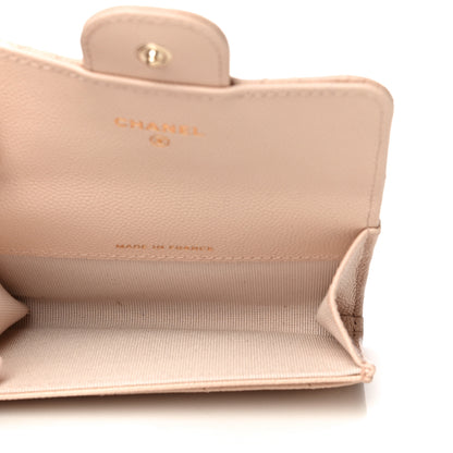 Chanel Caviar Quilted Flap Card Holder Wallet Beige 5 of 12
