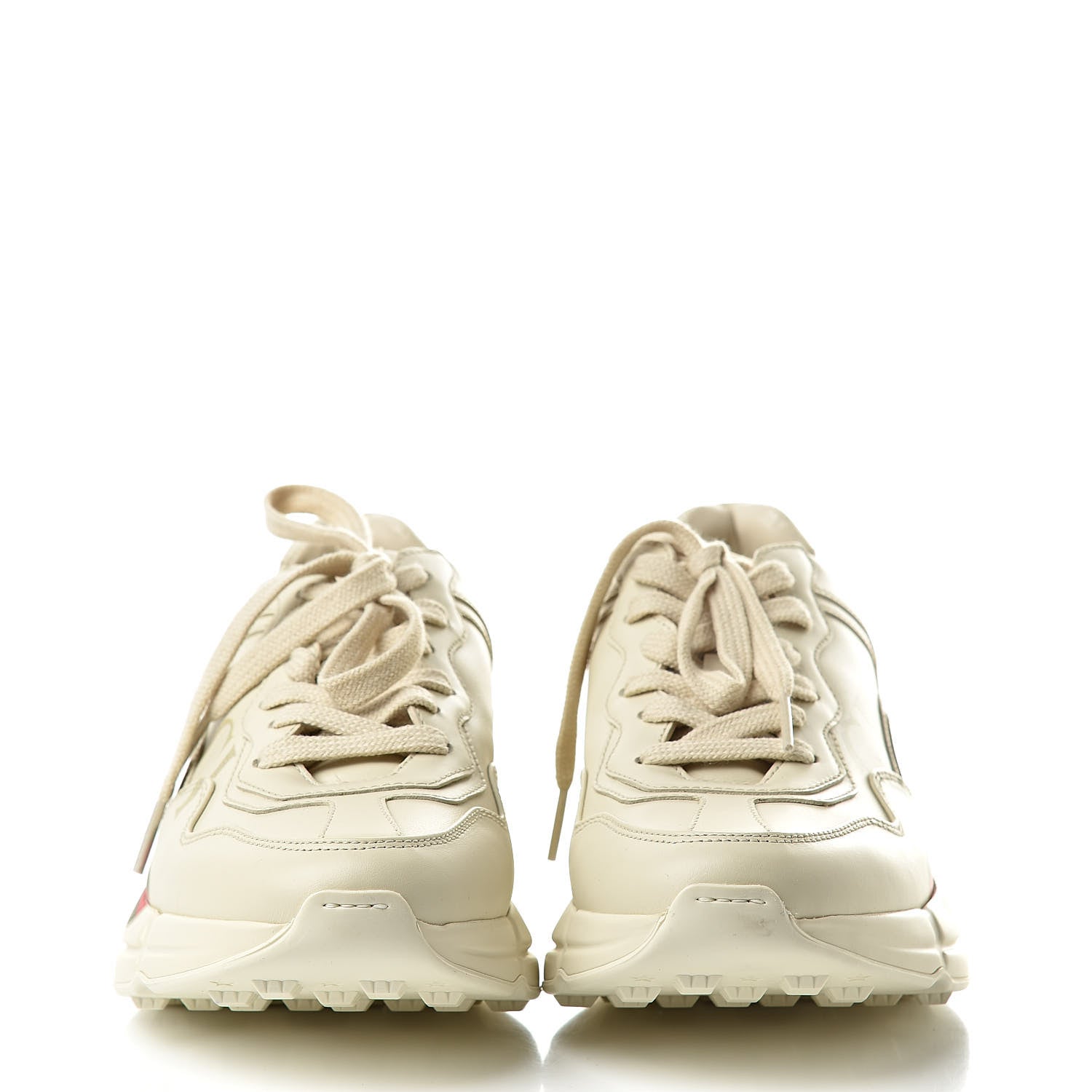 Gucci Calfskin Logo Womens Rhyton Sneakers 35 Ivory 2 of 8
