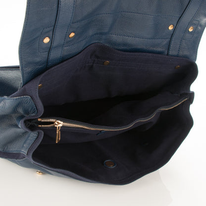 Saint Laurent Calfskin Canvas Large Muse Two Navy 5 of 8