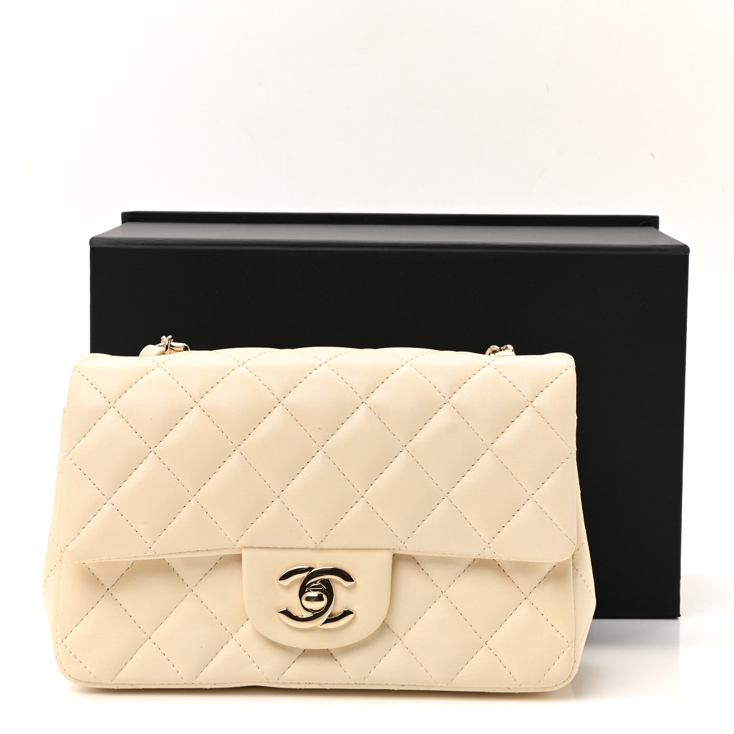 Chanel Lambskin Quilted Mini Rectangular Flap White 11 of 11