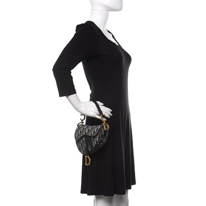 Christian Dior Oblique Mini Saddle Bag Blue 2 of 11