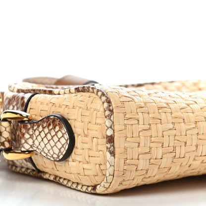 Gucci Raffia Elaphe Mini Ophidia Shoulder Bag Natural Cream Brown 8 of 9