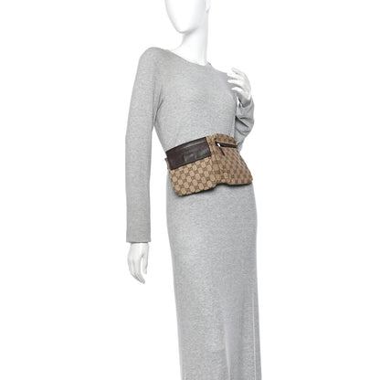 Gucci GG Monogram Double Pocket Belt Bag Dark Brown 2 of 14