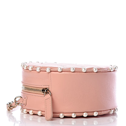 Chanel Calfskin Quilted Pearl Round Clutch With Chain Pink 4 of 11