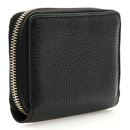 Gucci Pebbled Calfskin Soho Compact Disco Zip Around Wallet Black 3 of 6