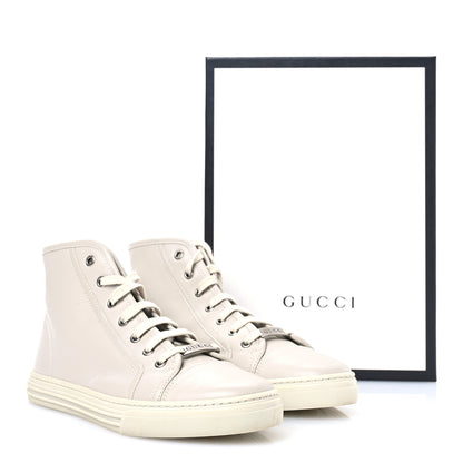 Gucci Miro Soft Calfskin Womens High Top Sneakers 38.5 Mystic White 9 of 9