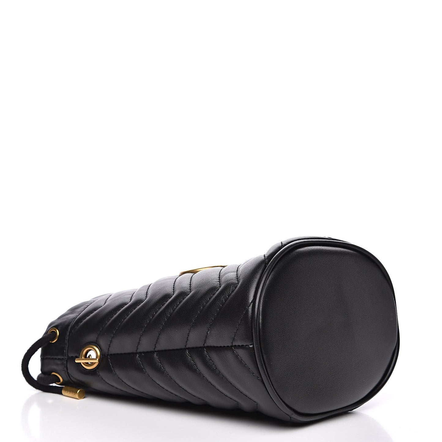 Calfskin Matelasse Mini GG Marmont 2.0 Bucket Bag Black