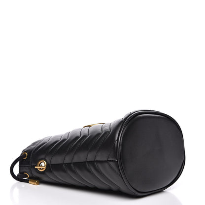 Gucci Calfskin Matelasse Mini GG Marmont 2.0 Bucket Bag Black 4 of 12