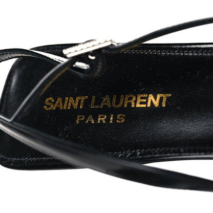 Saint Laurent Patent Crystal Cherish Slingback Pumps 39.5 Black 9 of 10
