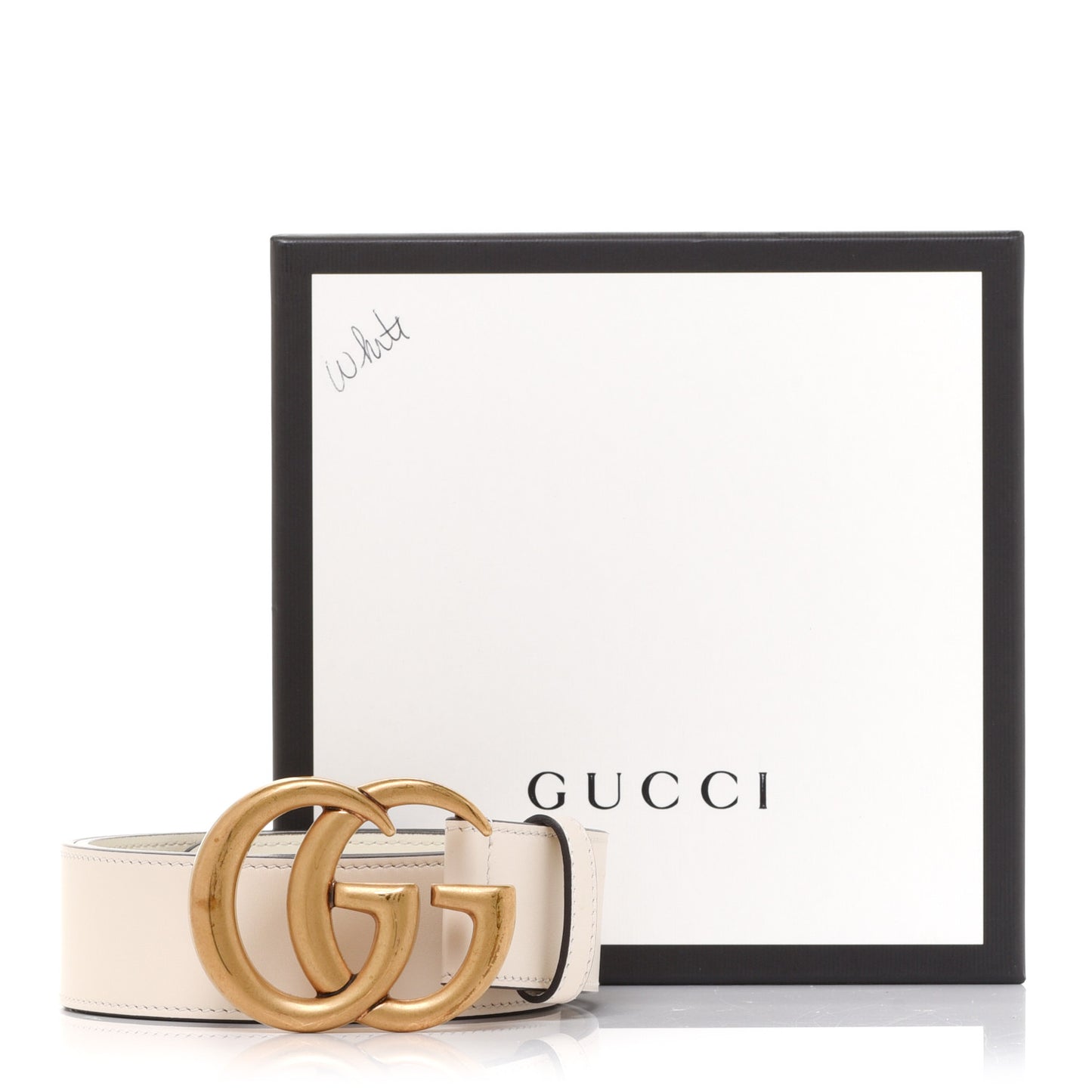 Calfskin Double G 40mm Belt 80 32 Mystic White