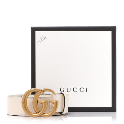 Gucci Calfskin Double G 40mm Belt 80 32 Mystic White 5 of 5