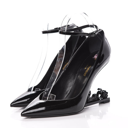 Saint Laurent Patent Opyum Appelle Moi Ankle Strap Pump 38 Black 3 of 10