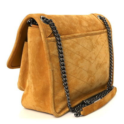 Saint Laurent Suede Monogram Medium Niki Chain Satchel Cheddar 3 of 12
