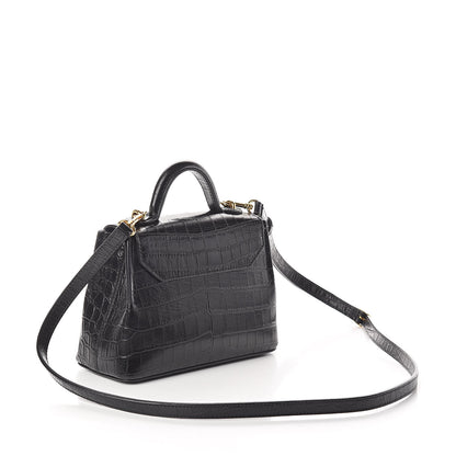 Mulberry Calfskin Crocodile Embossed Micro Seaton Black 3 of 9