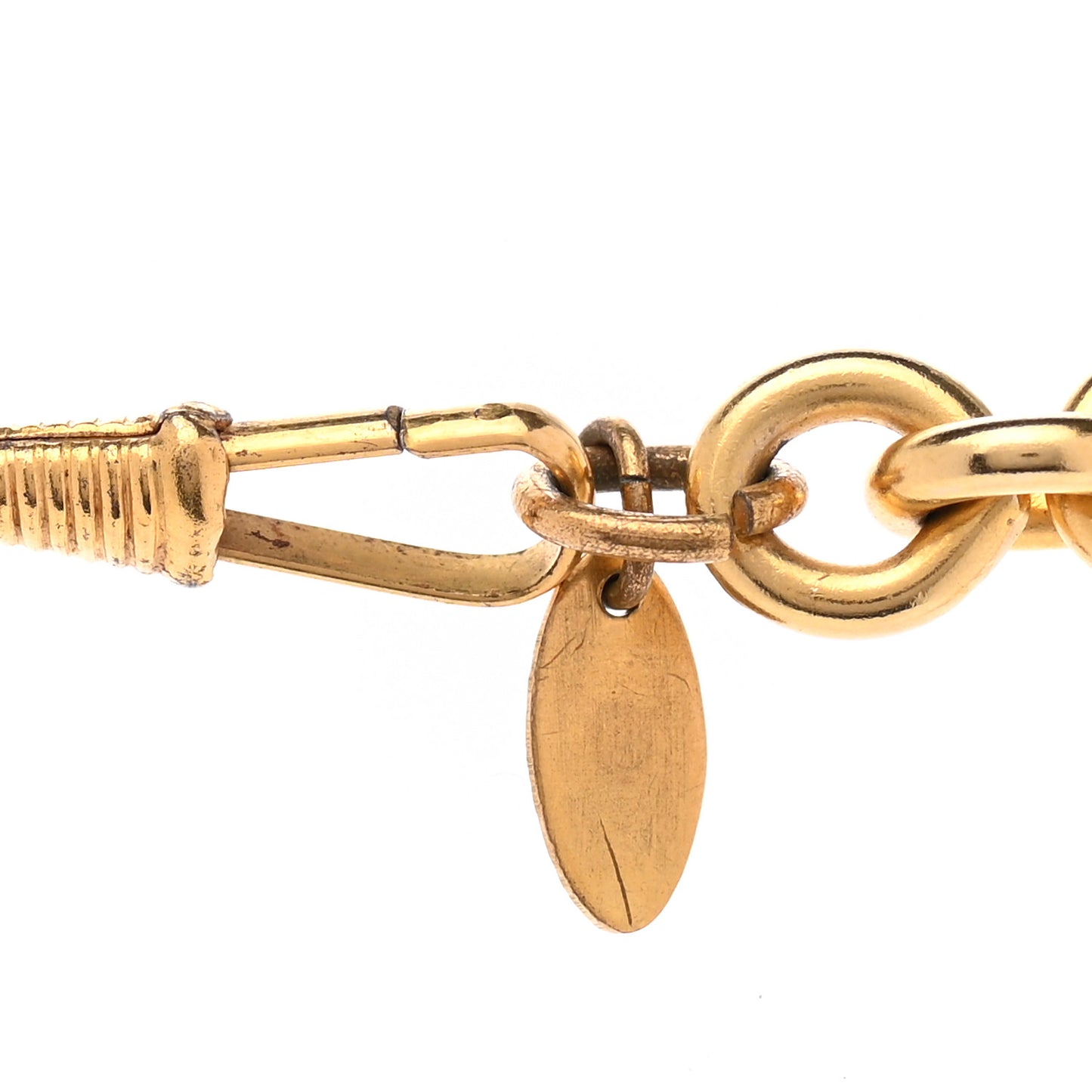 Metal Medallion CC Chain Necklace Gold