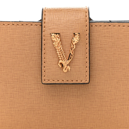 Versace Saffiano Virtus Accordion Wallet Camel 7 of 10