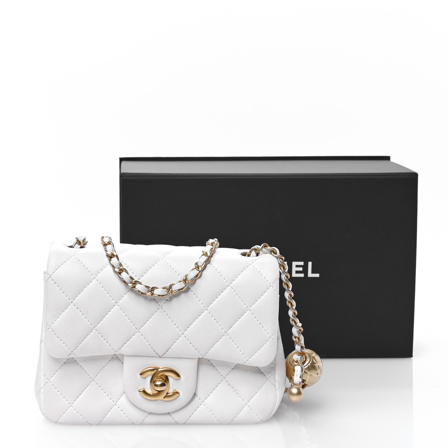 Chanel Lambskin Quilted Mini Pearl Crush Flap White 14 of 14