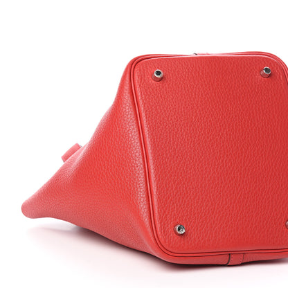 Hermes Taurillon Clemence Picotin Lock 22 MM Rouge Casaque 8 of 12