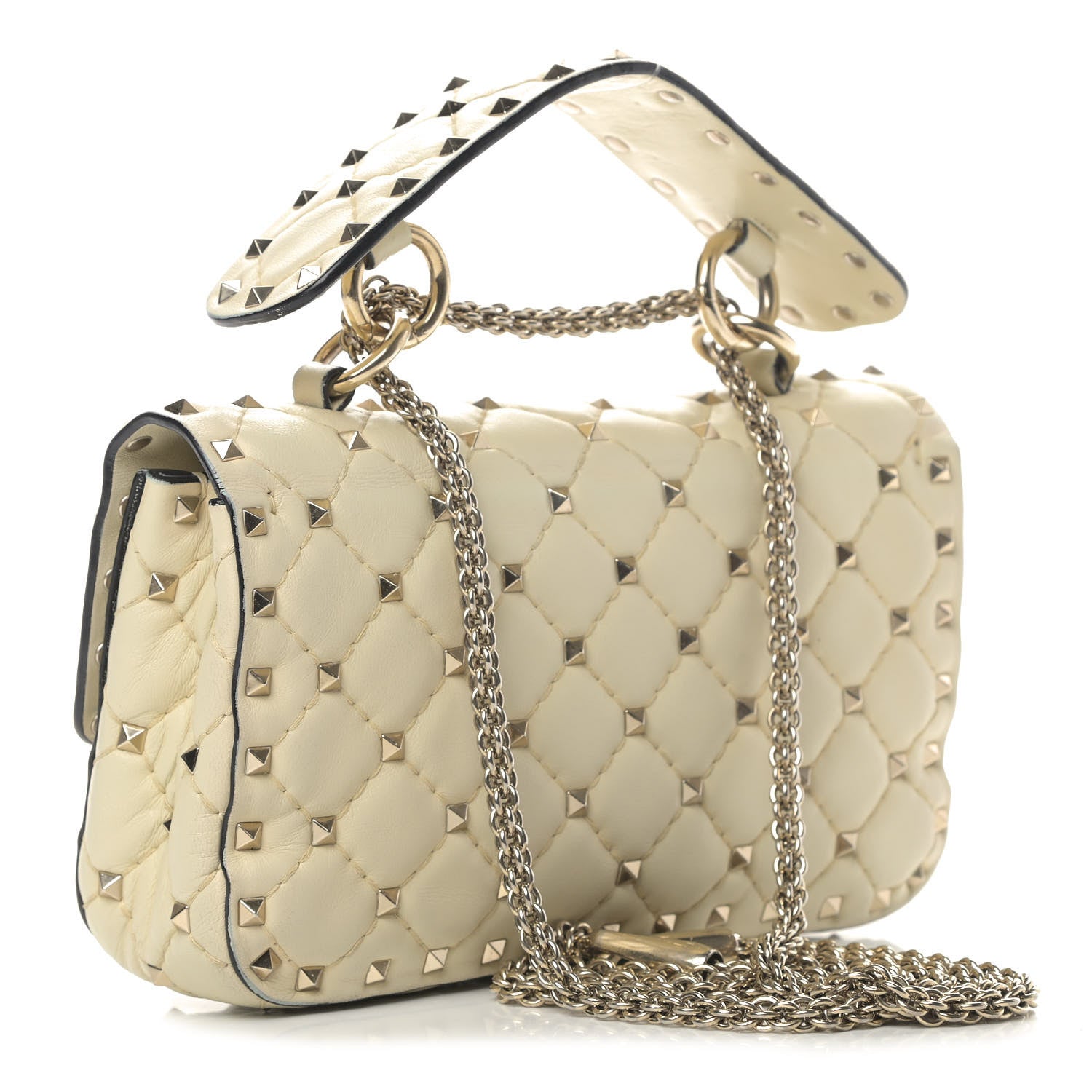 Valentino Garavani Nappa Small Rockstud Spike Shoulder Bag Light Ivory 2 of 9