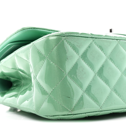 Chanel Patent Calfskin Quilted Jumbo Double Flap Green 9 of 11