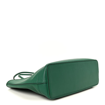 Gucci Textured Dollar Calfskin Medium Ophidia Shoulder Tote Bag Green 4 of 11