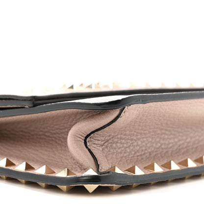 Valentino Garavani Grained Calfskin Small Rockstud Flap Crossbody Bag Poudre 8 of 12