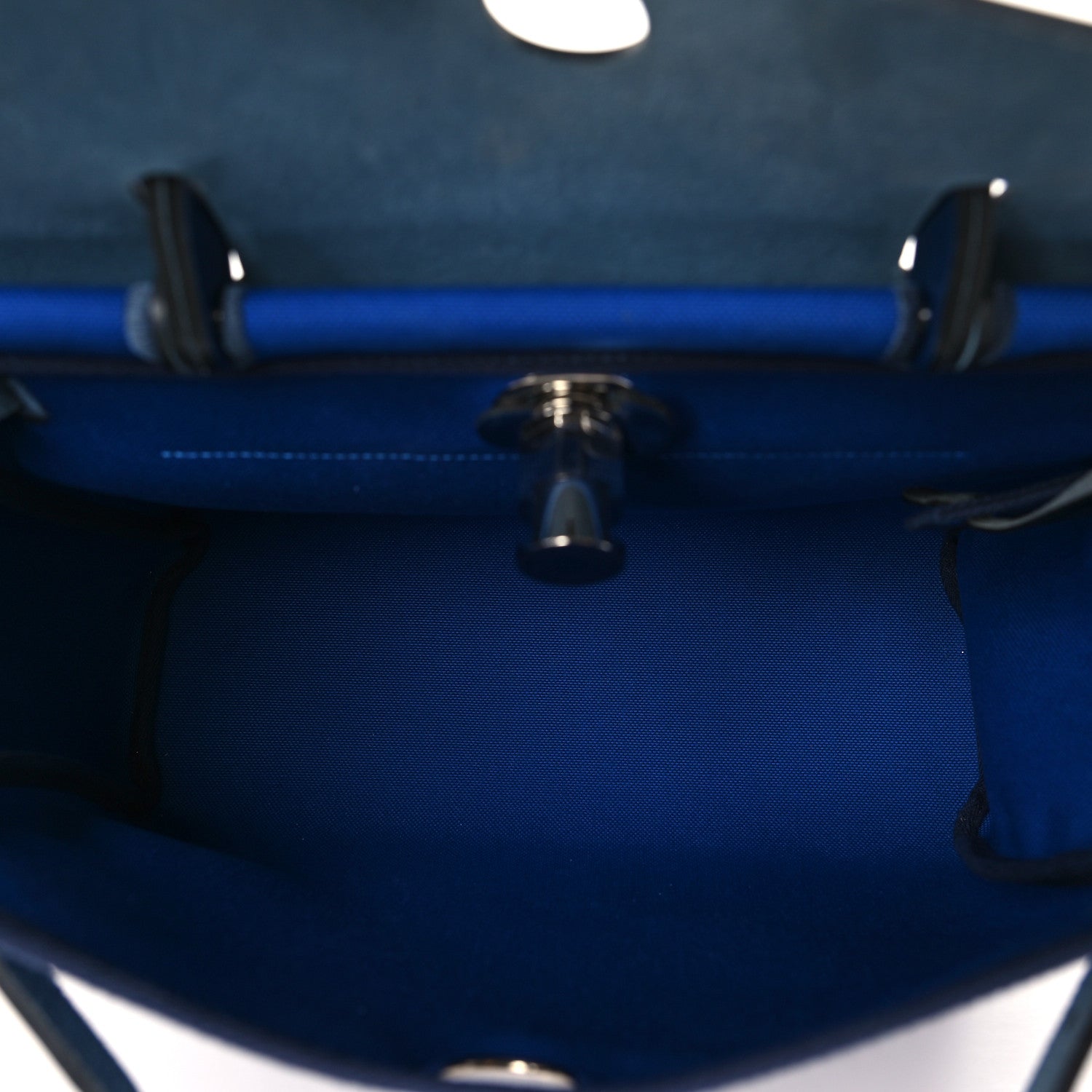 Hermes Toile Militaire Vache Hunter Herbag Zip Retourne 31 PM Bleu Electrique Bleu Saphir 6 of 13