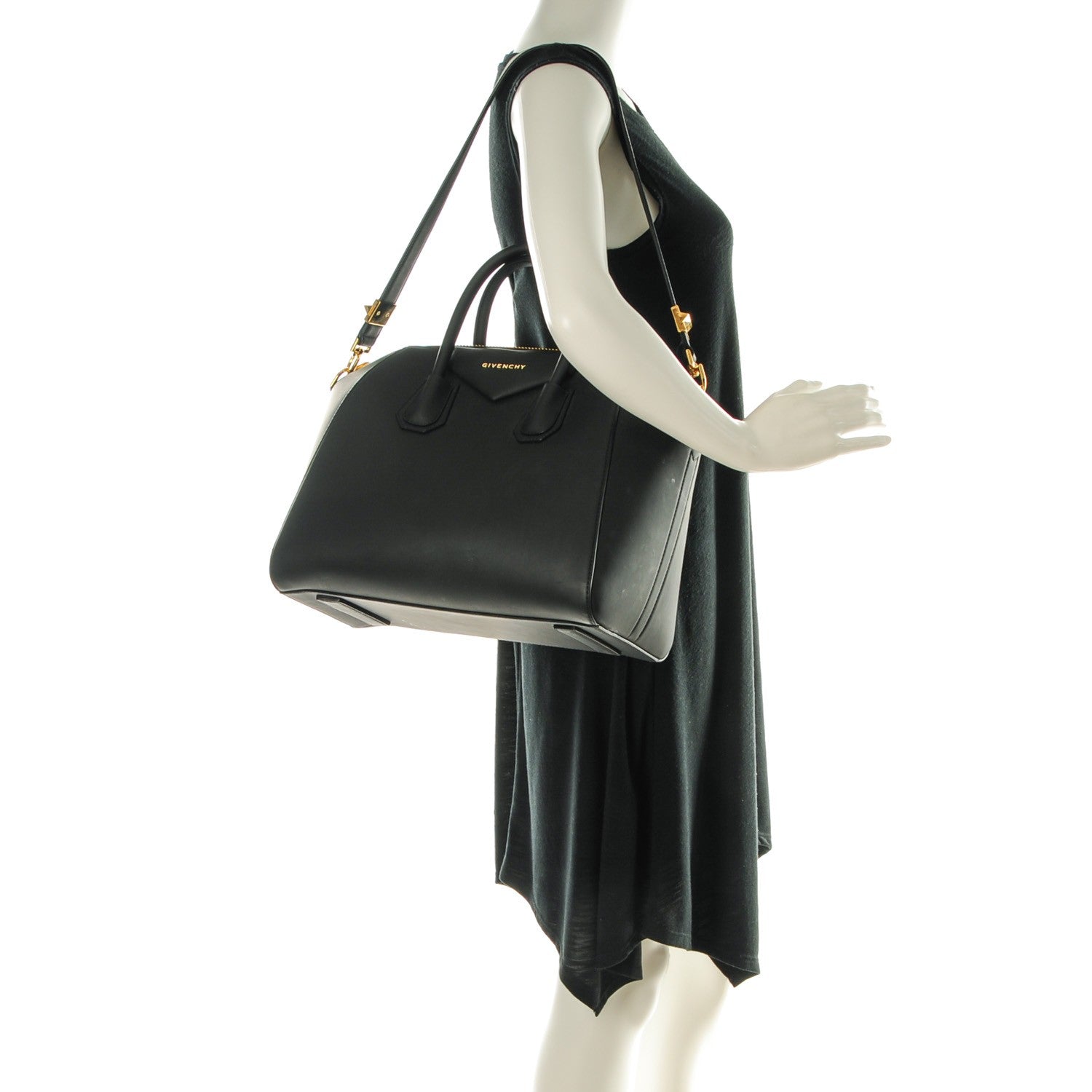 Givenchy Rubber Effect Calfskin Medium Antigona Black 2 of 8