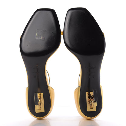 Saint Laurent Calfskin Opyum Sandals 39.5 Oro 5 of 10