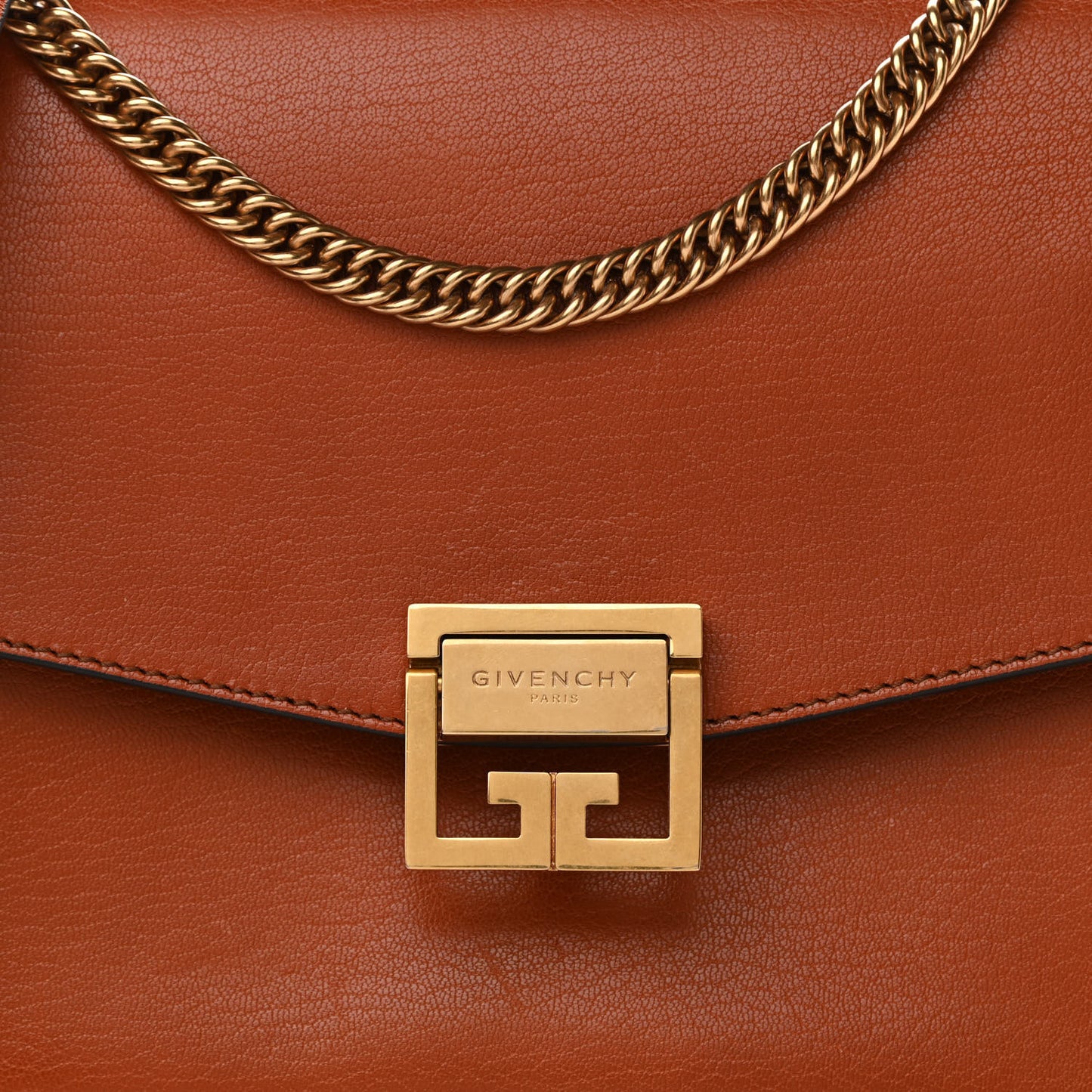 Goatskin Suede Medium GV3 Shoulder Bag Amber Mastic