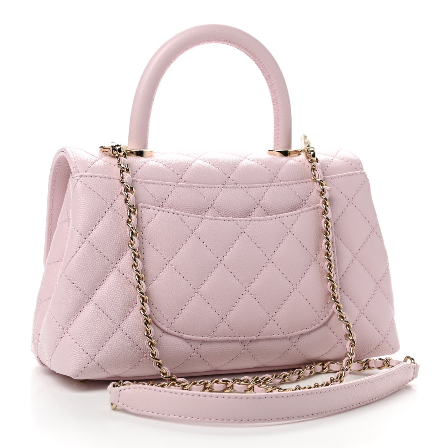 Caviar Quilted Mini Coco Handle Flap Light Pink