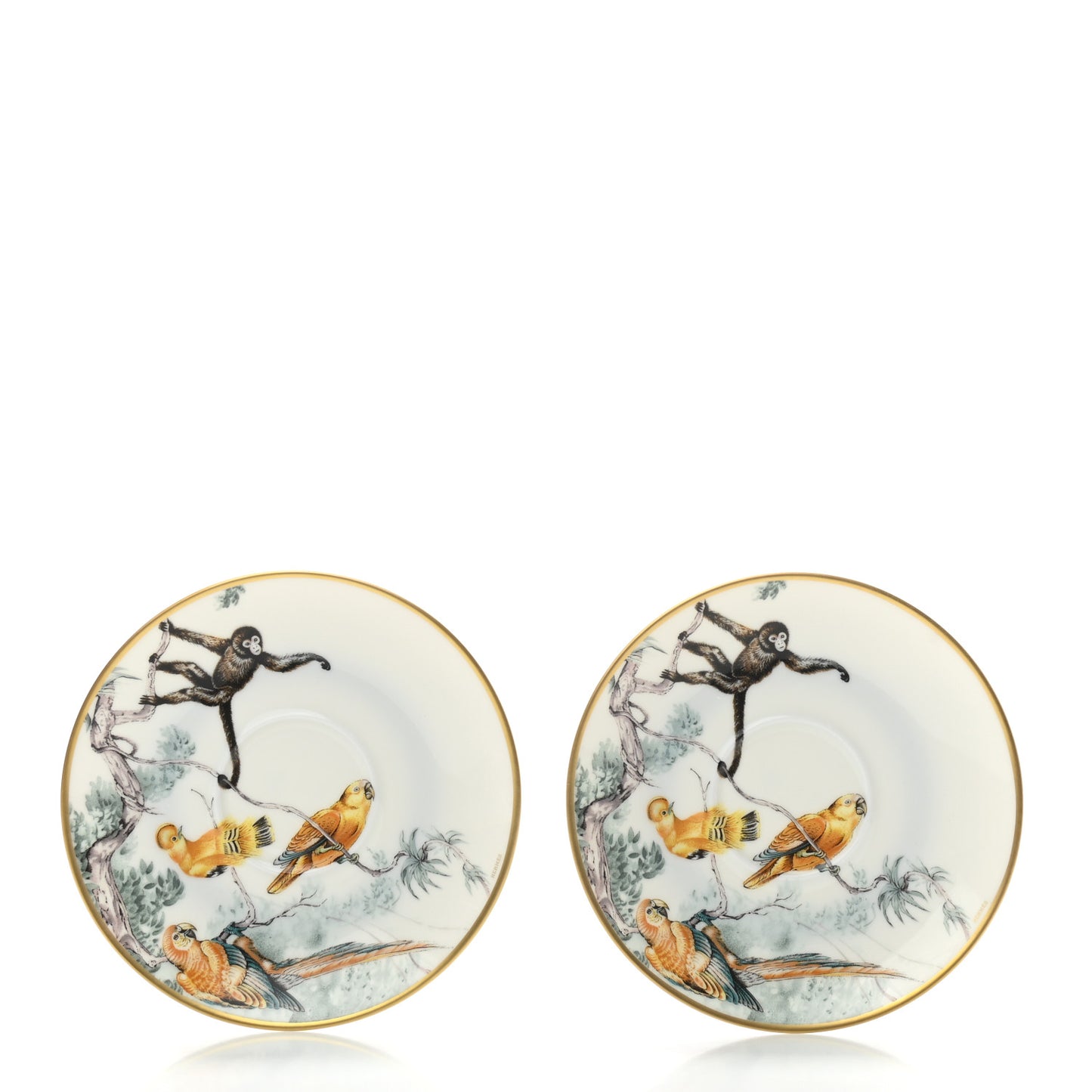 Porcelain Carnets d'Equateur Tea Cup and Saucer Set of 2