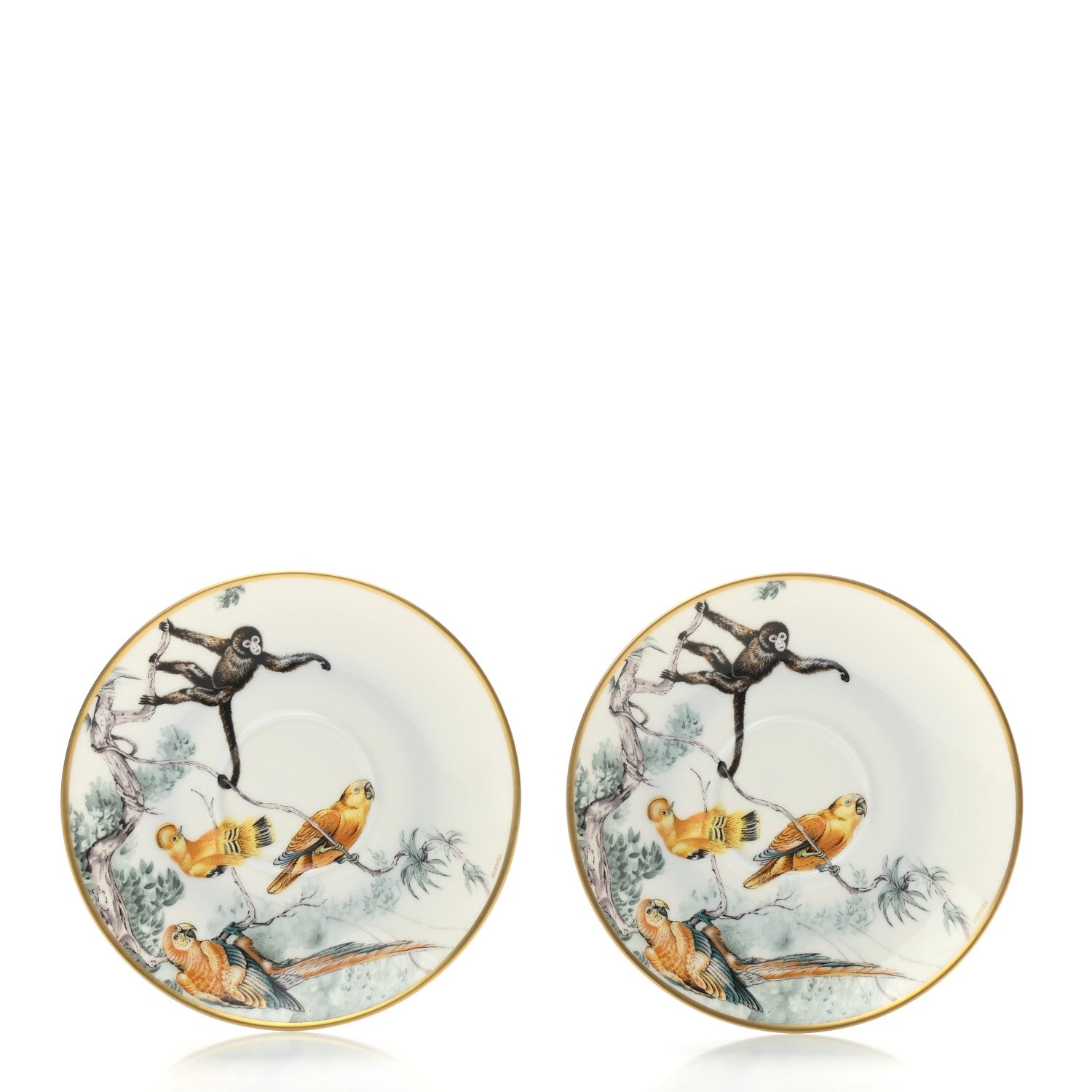 Hermes Porcelain Carnets d'Equateur Tea Cup and Saucer Set of 2 3 of 7
