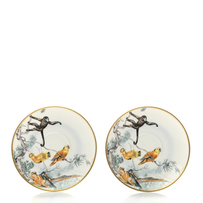 Hermes Porcelain Carnets d'Equateur Tea Cup and Saucer Set of 2 3 of 7