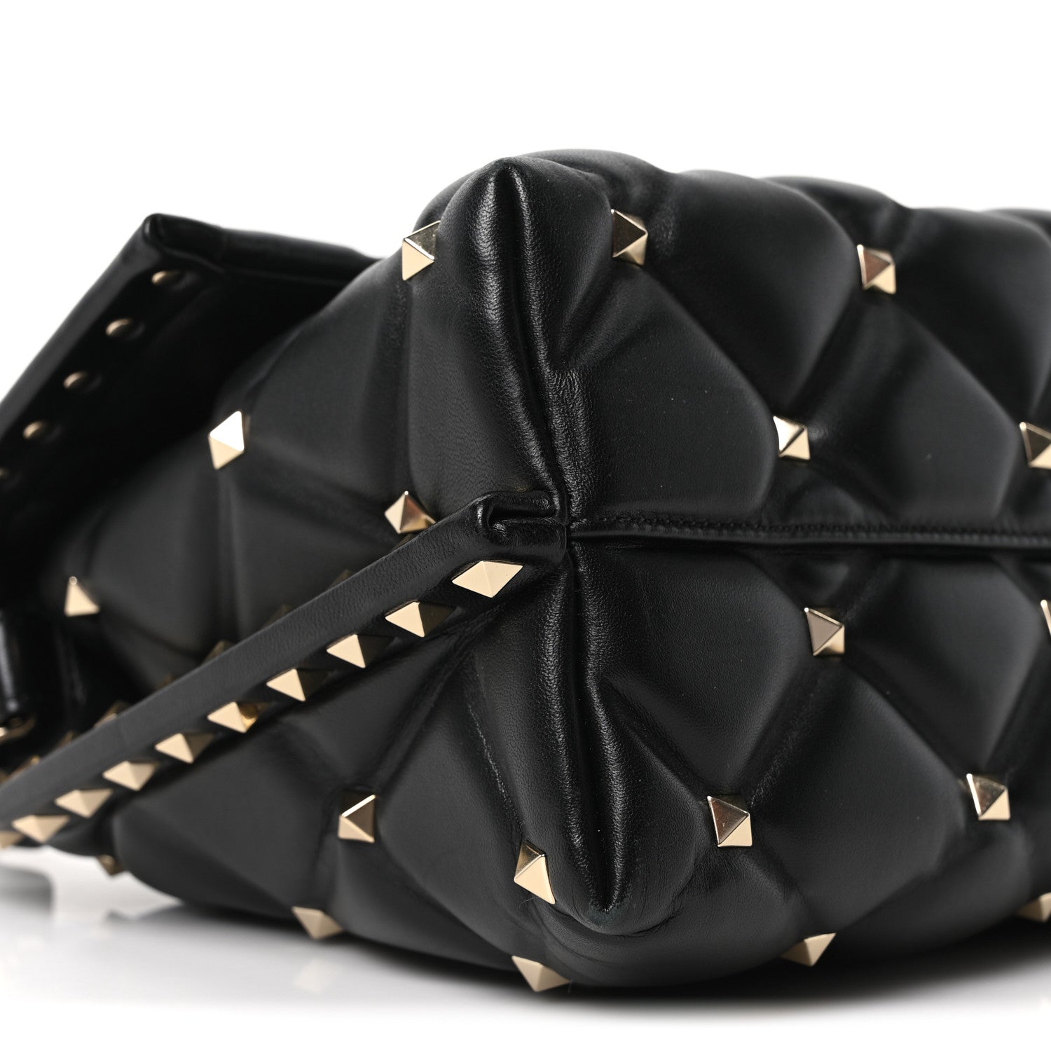 Valentino Garavani Lambskin VLTN Print Candystud Top Handle Bag Black 8 of 9
