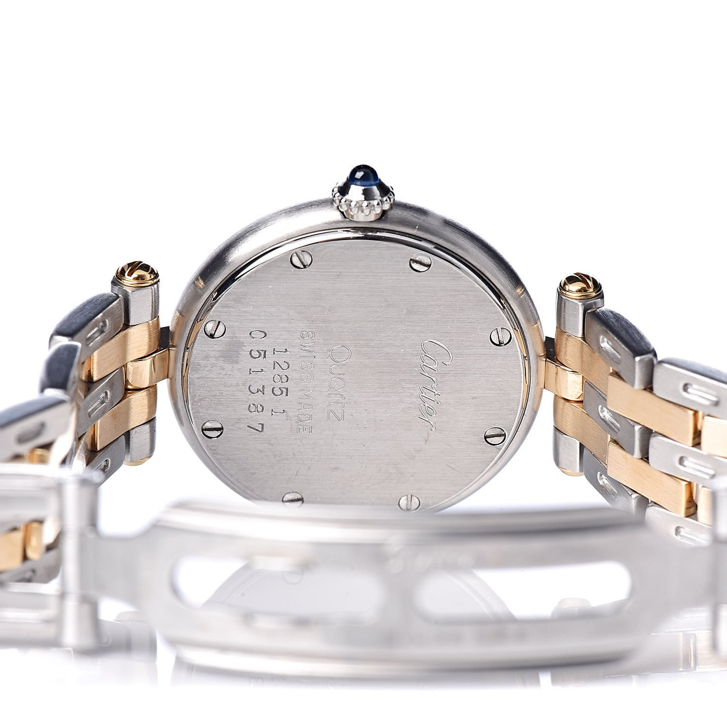Stainless Steel 18K Yellow Gold 22mm Panthere Round Quartz Watch