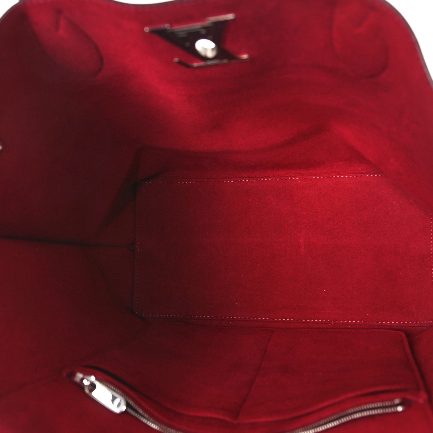 Louis Vuitton Calfskin Lockme Go Tote Lie De Vin Etain 5 of 8