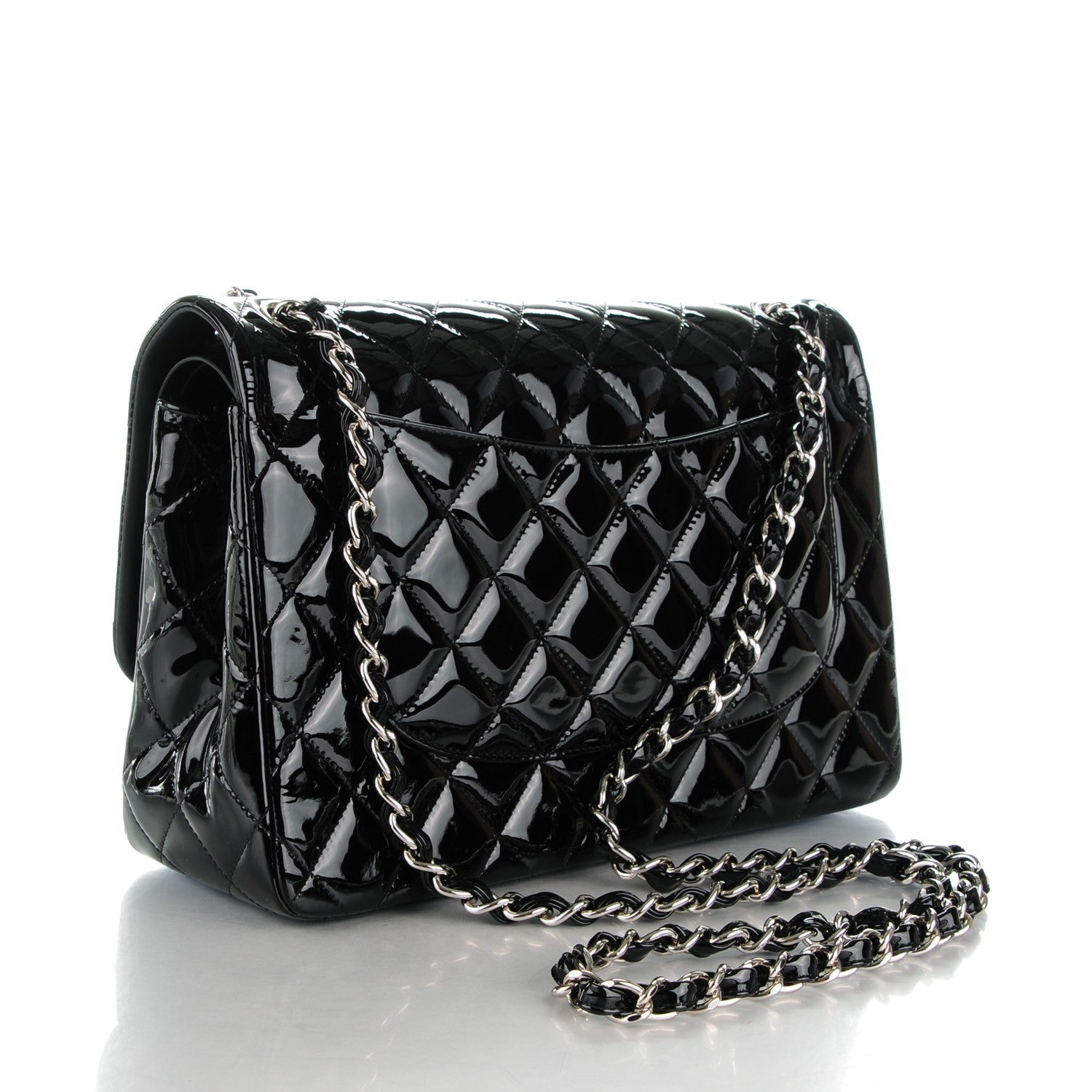 Chanel Patent Quilted Jumbo Double Flap Black 3 of 8