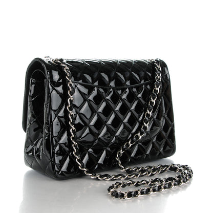 Chanel Patent Quilted Jumbo Double Flap Black 3 of 8