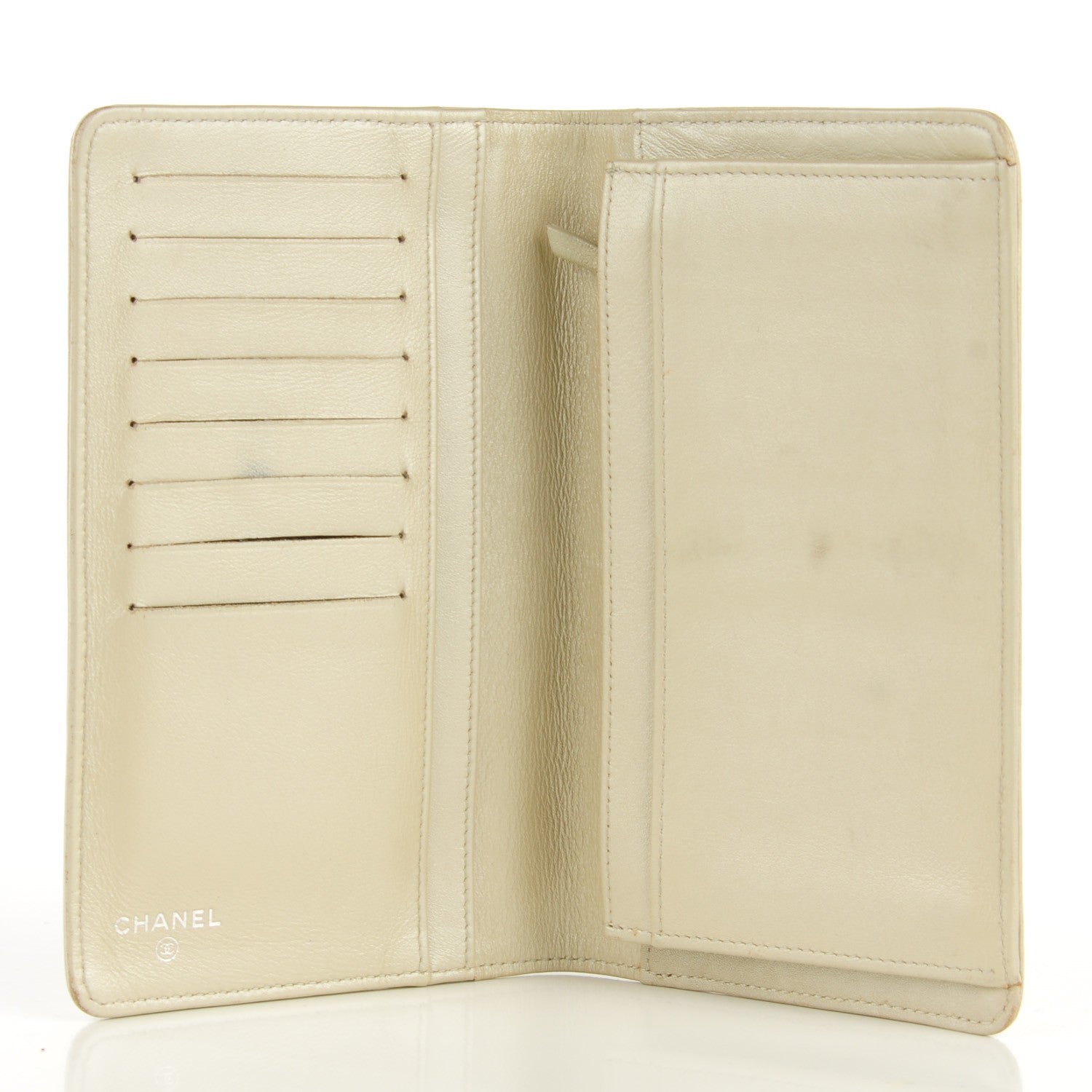Chanel Caviar Sevruga Yen Wallet Pearl 5 of 9