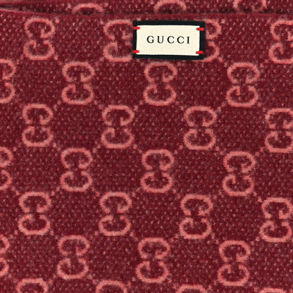 Gucci Wool Tricot GG Monogram Lady Longfog Scarf Roseate Bordeaux 3 of 4